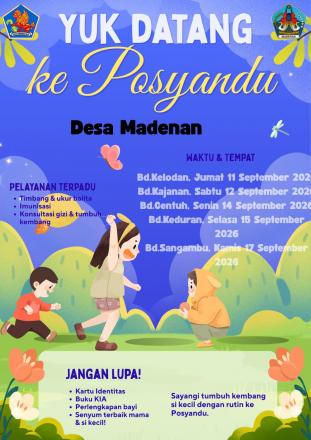 Jadwal Posyandu Desa Madenan Bulan September 2026